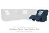 Acklen Place Navy Right-Arm Facing Power Recliner from Ashley - Luna Furniture