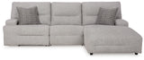 Acklen Place Pewter 3-Piece RAF Chaise Power Reclining Sectional from Ashley - Luna Furniture