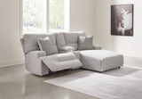 Acklen Place Pewter 3-Piece RAF Chaise Power Reclining Sectional from Ashley - Luna Furniture