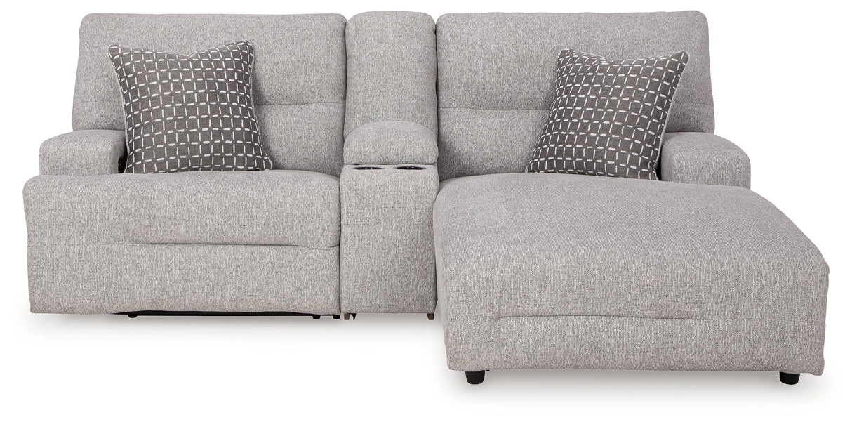 Acklen Place Pewter 3-Piece RAF Chaise Power Reclining Sectional from Ashley - Luna Furniture
