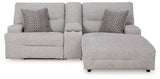 Acklen Place Pewter 3-Piece RAF Chaise Power Reclining Sectional from Ashley - Luna Furniture