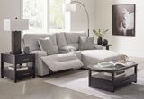 Acklen Place Pewter 3-Piece RAF Chaise Power Reclining Sectional from Ashley - Luna Furniture