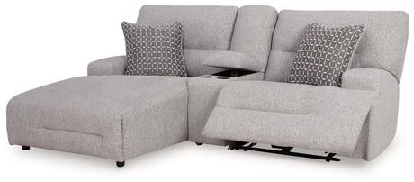 Acklen Place Pewter 3-Piece LAF Chaise Power Reclining Sectional from Ashley - Luna Furniture