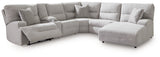Acklen Place Pewter 6-Piece RAF Chaise Power Reclining Sectional from Ashley - Luna Furniture