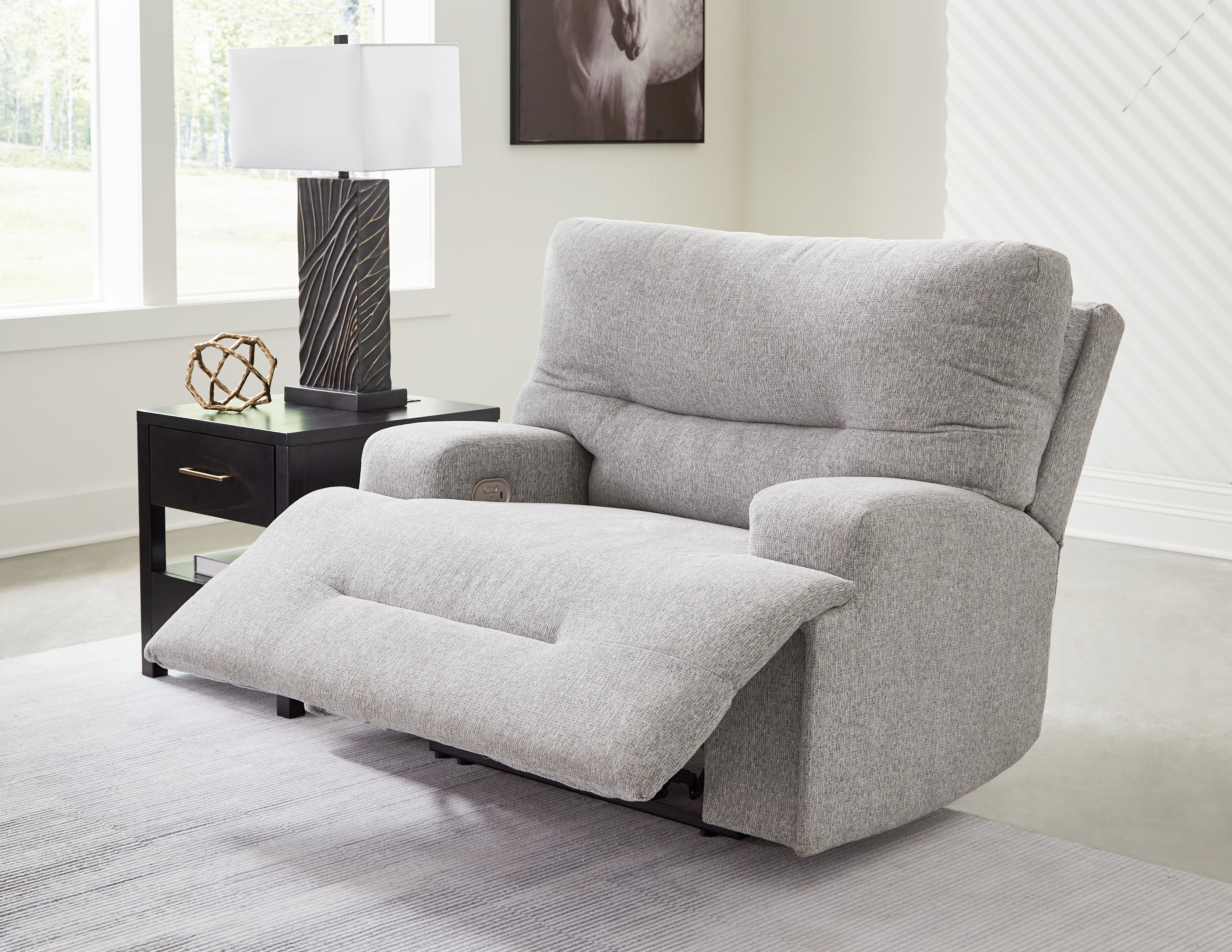Acklen Place Pewter Oversized Power Recliner - Luna Furniture
