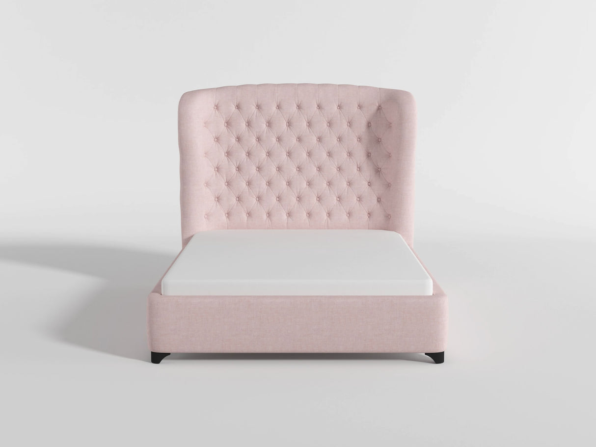 Cameo Pink Twin Upholstered Wingback Bed from Homelegance - Luna Furniture