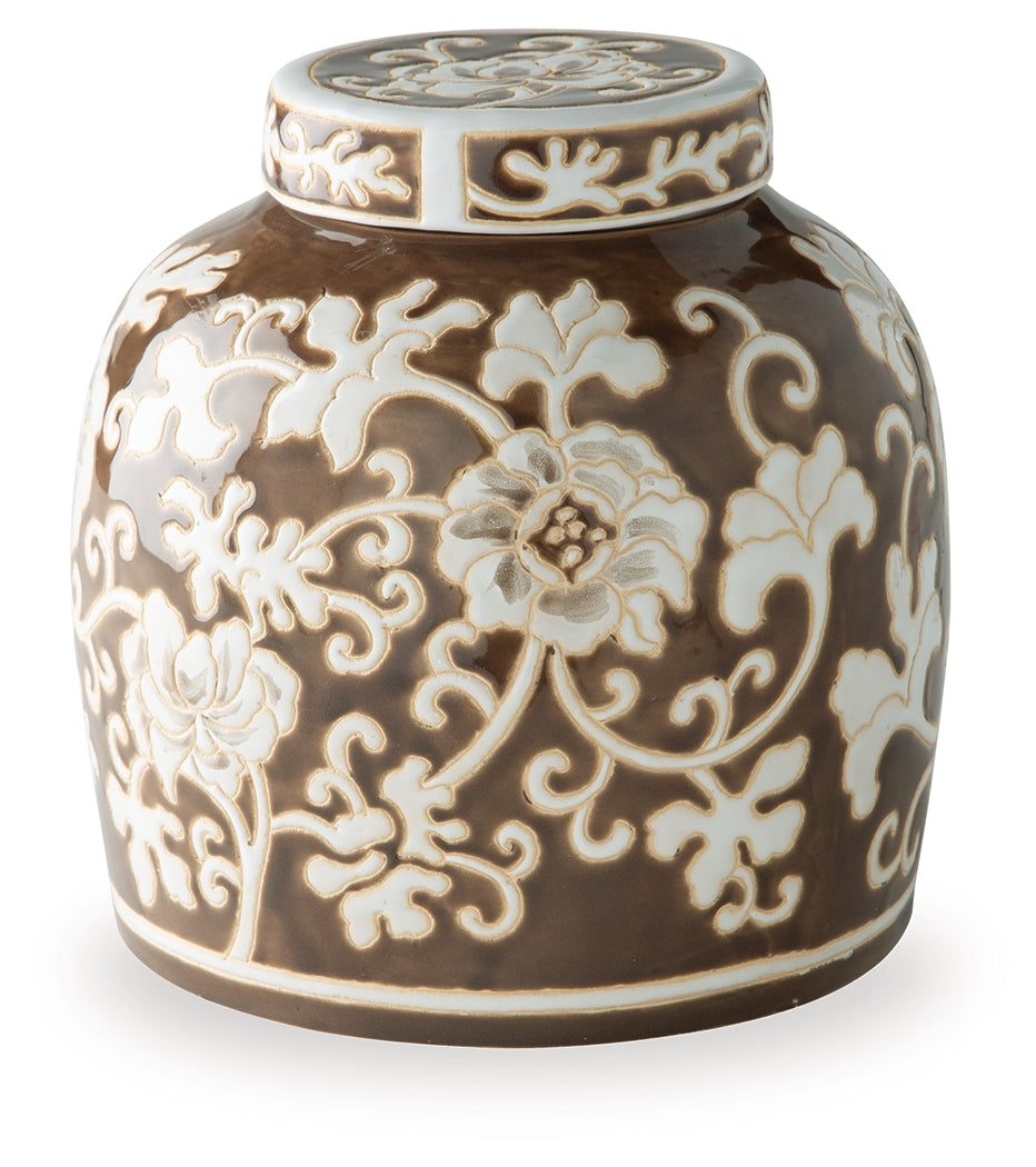Adalham Brown/Cream Jar from Ashley Furniture - Luna Furniture