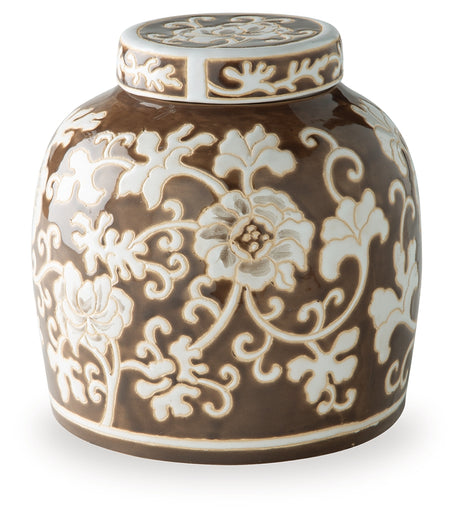 Adalham Brown/Cream Jar from Ashley - Luna Furniture