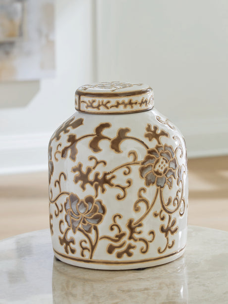 Adalham Cream/Brown Jar from Ashley Furniture - Luna Furniture