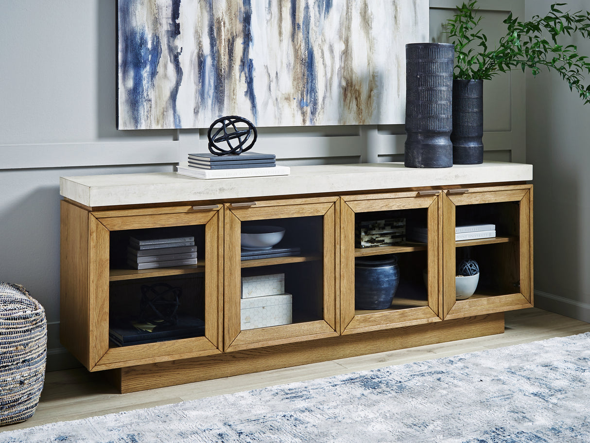 Adanworth Light Brown/Gray Accent Cabinet from Ashley - Luna Furniture