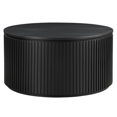 Colvin 36″ Round Castered Coffee Table, Black Finish from Steve Silver - Luna Furniture