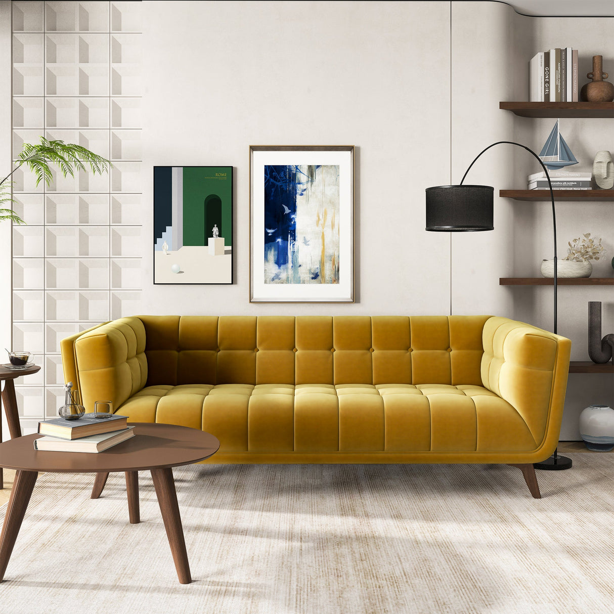 Addison Gold Velvet Large Sofa from Midinmod - Luna Furniture