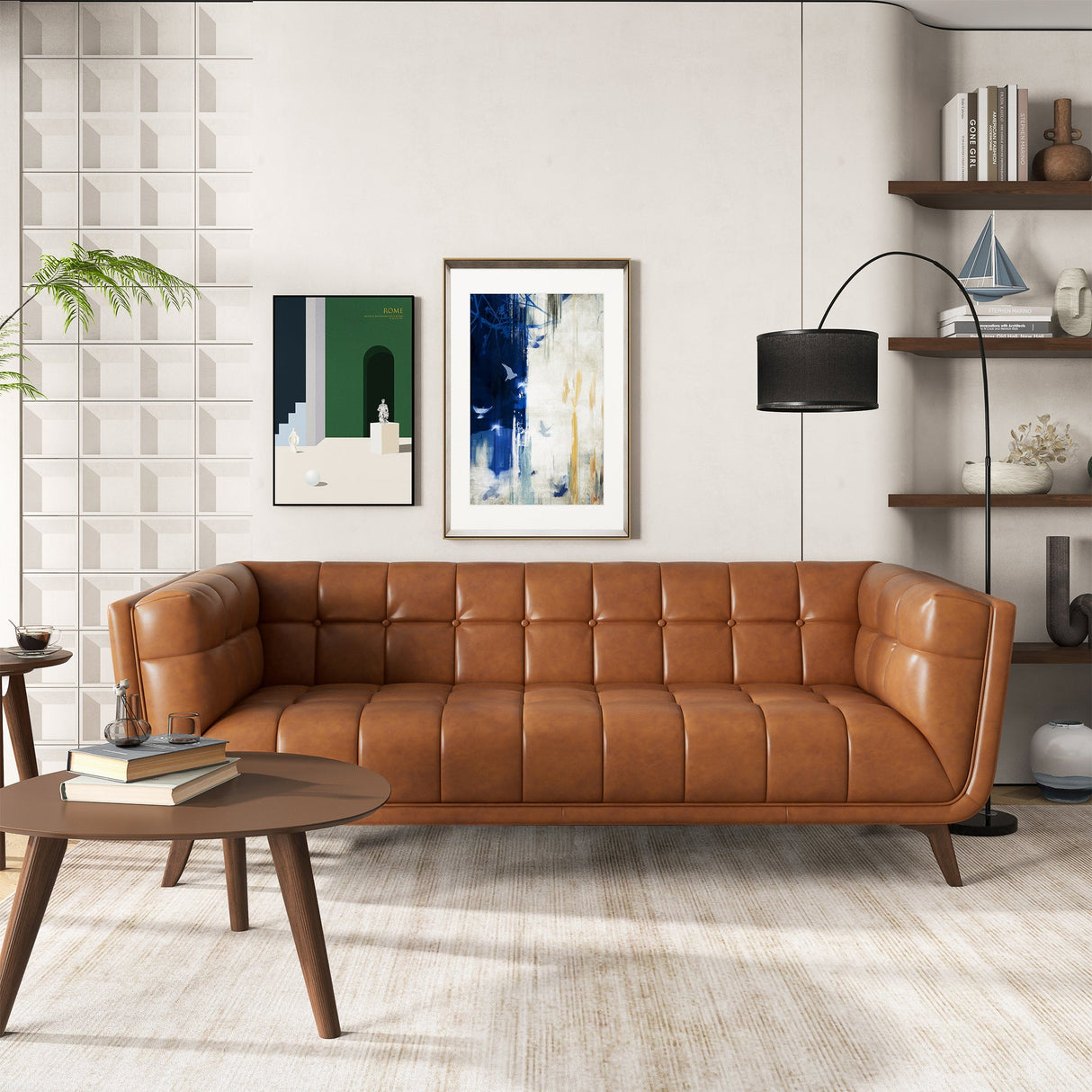 Kano Cognac Genuine Leather Sofa from Ashcroft Furniture - Luna Furniture