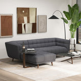 Kano Ash Gray Fabric LAF Chaise Sectional from Ashcroft Furniture - Luna Furniture