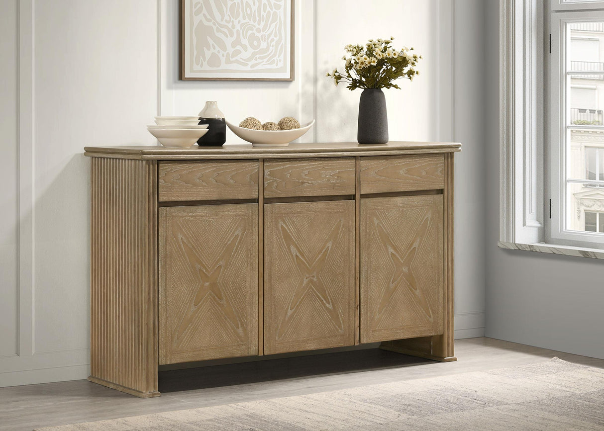 Adina Distressed Light Brown 2-Door Dining Sideboard Server from Coaster - Luna Furniture