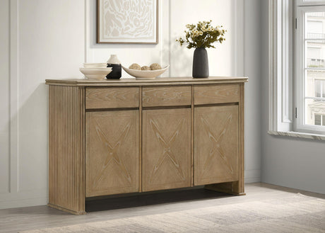 Adina Distressed Light Brown 2-Door Dining Sideboard Server from Coaster - Luna Furniture