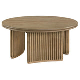 Adina 2-piece Round Coffee Table Set Distressed Light Brown from Coaster - Luna Furniture