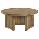 Adina 2-piece Round Coffee Table Set Distressed Light Brown from Coaster - Luna Furniture