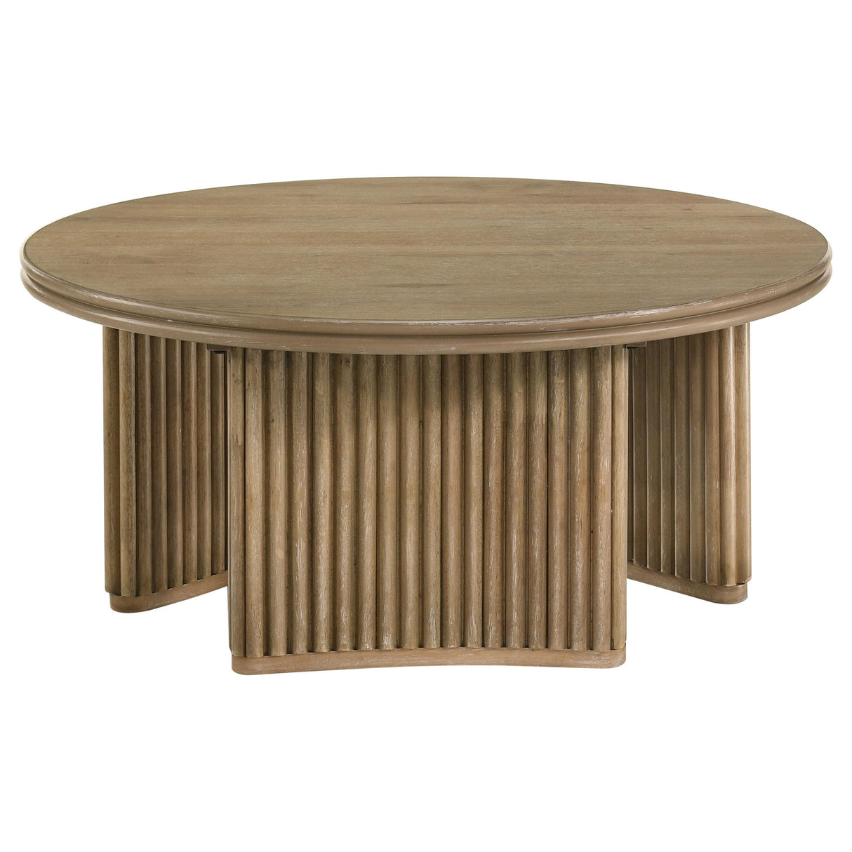 Adina 2-piece Round Coffee Table Set Distressed Light Brown from Coaster - Luna Furniture