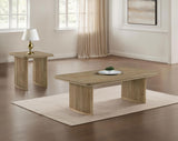 Adina Distressed Light Brown 2-Piece Wood Coffee Table Set from Coaster - Luna Furniture