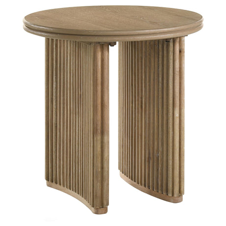 Adina Distressed Light Brown 3-piece Round Coffee Table Set from Coaster - Luna Furniture