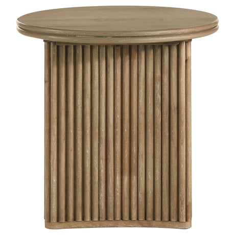 Adina Distressed Light Brown 3-piece Round Coffee Table Set from Coaster - Luna Furniture