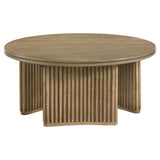 Adina Distressed Light Brown 3-piece Round Coffee Table Set from Coaster - Luna Furniture
