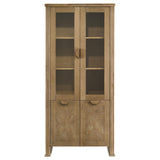 Adina Distressed Light Brown Tall Dining Display Cabinet from Coaster - Luna Furniture