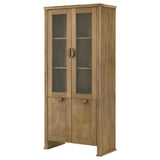 Adina Distressed Light Brown Tall Dining Display Cabinet from Coaster - Luna Furniture
