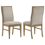 Adina Barley and Distressed Light Brown Upholstered Dining Side Chair, Set of 2 from Coaster - Luna Furniture