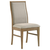 Adina Barley and Distressed Light Brown Upholstered Dining Side Chair, Set of 2 from Coaster - Luna Furniture