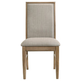 Adina Barley and Distressed Light Brown Upholstered Dining Side Chair, Set of 2 from Coaster - Luna Furniture