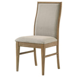 Adina Barley and Distressed Light Brown Upholstered Dining Side Chair, Set of 2 from Coaster - Luna Furniture