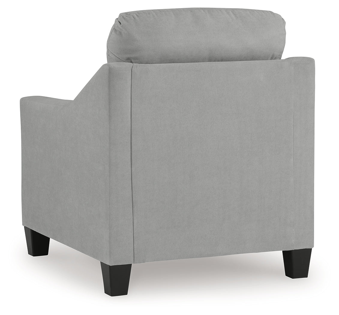 Adlai Chair and Ottoman in Shadow from Ashley - Luna Furniture