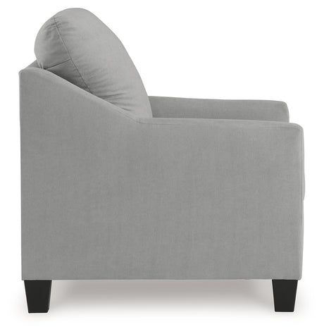 Adlai Chair and Ottoman in Shadow from Ashley - Luna Furniture