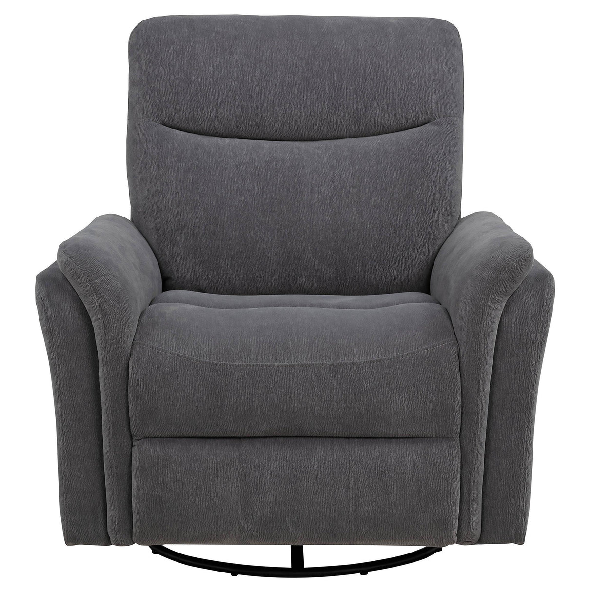 Adler Charcoal Gray Upholstered Power Swivel Glider Recliner from Coaster - Luna Furniture