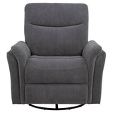 Adler Charcoal Gray Upholstered Power Swivel Glider Recliner from Coaster - Luna Furniture
