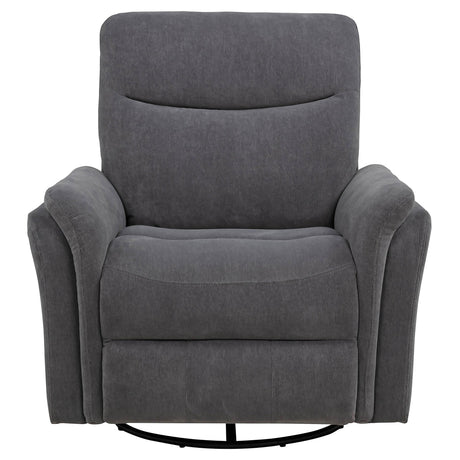 Adler Charcoal Gray Upholstered Power Swivel Glider Recliner from Coaster - Luna Furniture