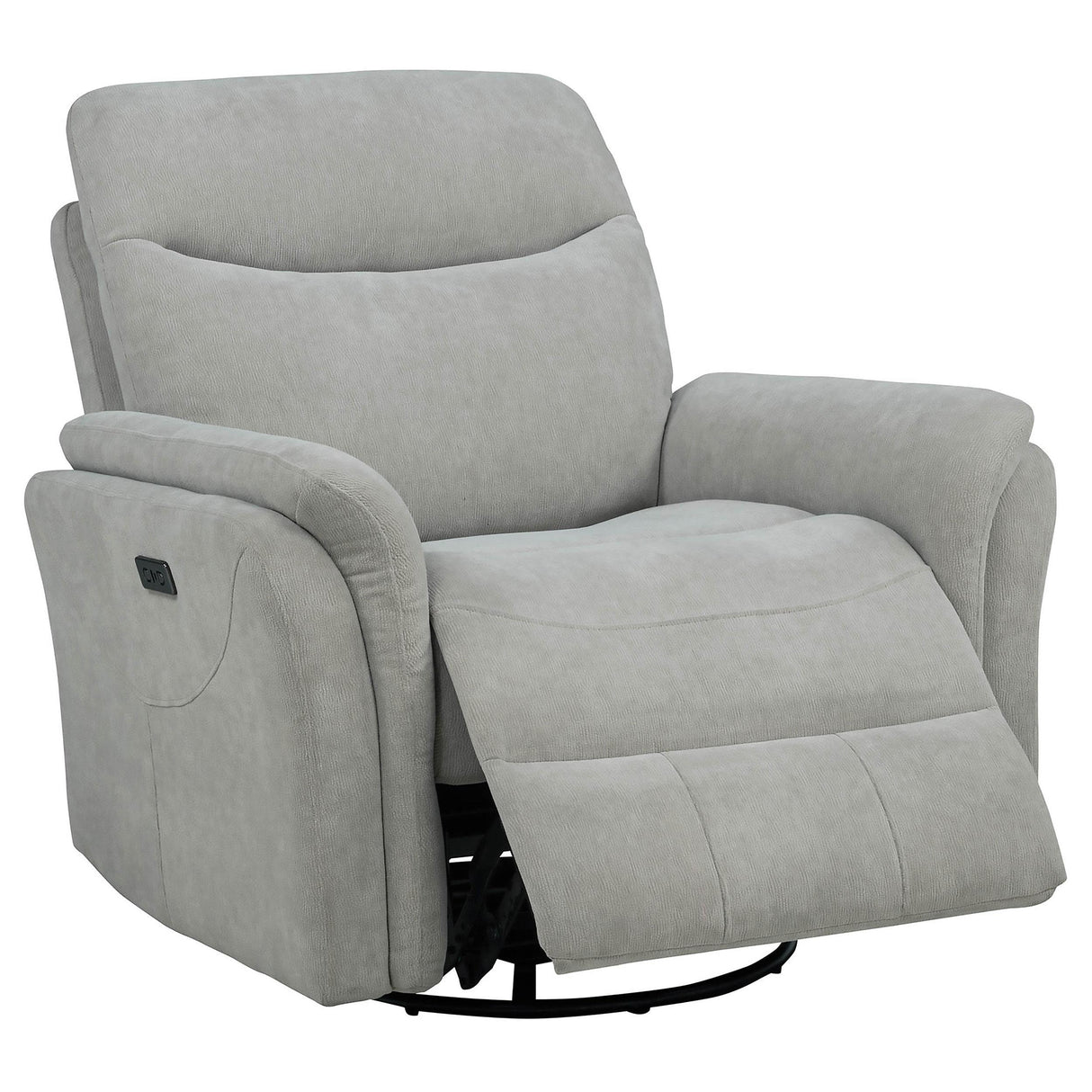 Adler Ivory Upholstered Power Swivel Glider Recliner from Coaster - Luna Furniture