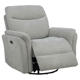 Adler Ivory Upholstered Power Swivel Glider Recliner from Coaster - Luna Furniture