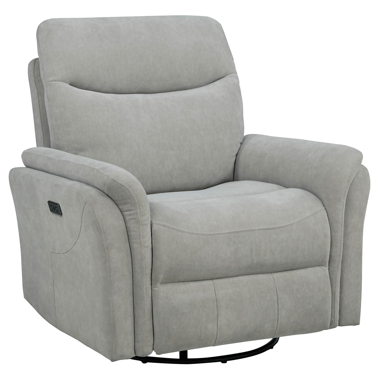Adler Ivory Upholstered Power Swivel Glider Recliner from Coaster - Luna Furniture