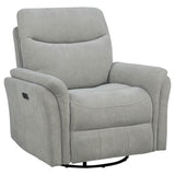 Adler Ivory Upholstered Power Swivel Glider Recliner from Coaster - Luna Furniture