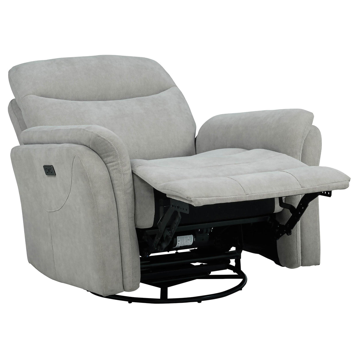 Adler Ivory Upholstered Power Swivel Glider Recliner from Coaster - Luna Furniture