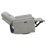 Adler Ivory Upholstered Power Swivel Glider Recliner from Coaster - Luna Furniture