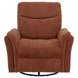 Adler Rust Upholstered Power Swivel Glider Recliner from Coaster - Luna Furniture