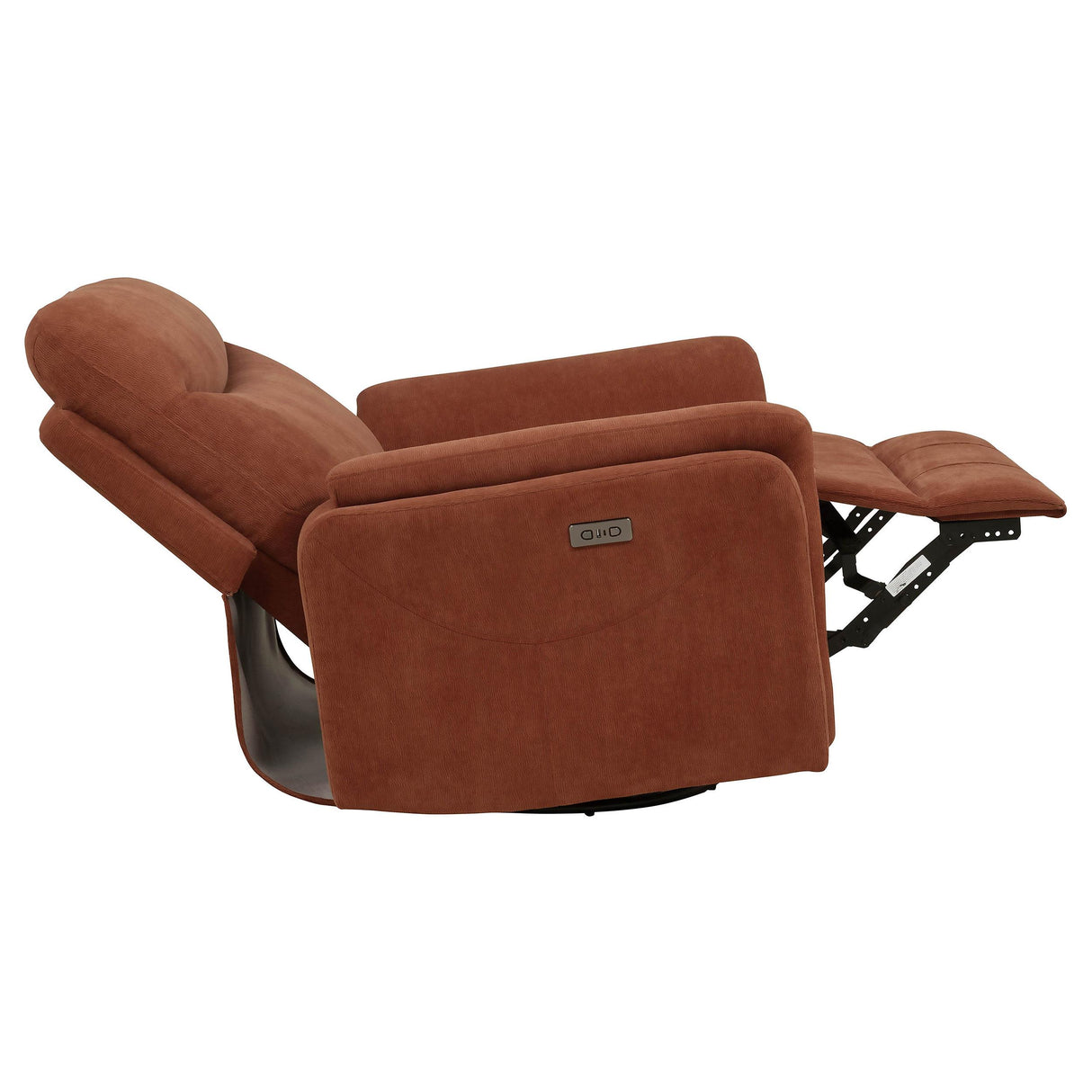 Adler Rust Upholstered Power Swivel Glider Recliner from Coaster - Luna Furniture
