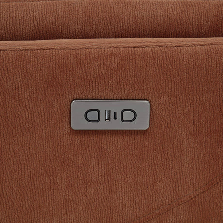 Adler Rust Upholstered Power Swivel Glider Recliner from Coaster - Luna Furniture