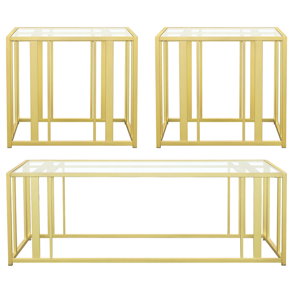 Adri 3-piece Coffee and End Table Set Black Nickel from Coaster - Luna Furniture