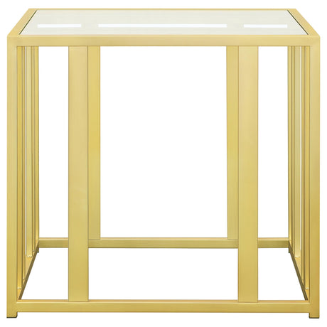 Adri Matte Brass 3-Piece Coffee and End Table Set from Coaster - Luna Furniture