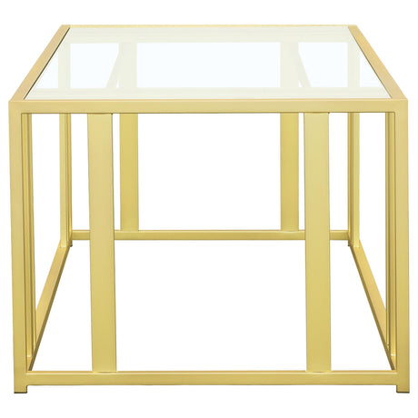 Adri Matte Brass 3-Piece Coffee and End Table Set from Coaster - Luna Furniture